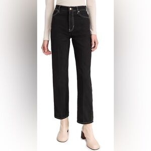 FLAWED Reformation Cowboy High Rise Straight Black Jeans